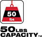 Capacidad de peso de 50 lb